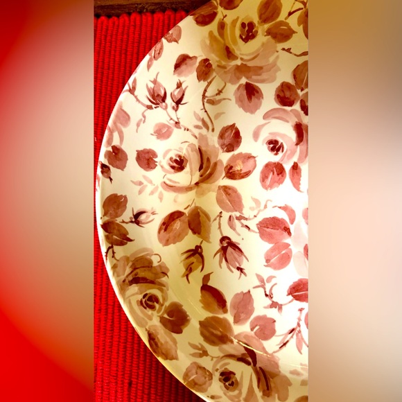 NWOT Spode Red Roses and Leaves Pasta Serving Bowl Pattern SP374 RARE 12” - Picture 5 of 7